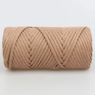 Пряжа Hobby Trend Maxi Cotton, Карамель №32 - плетений бавовняний шнур 4мм для плетіння макраме