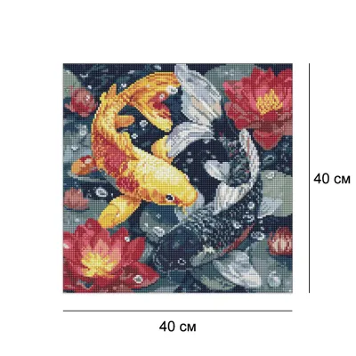 Алмазна мозаїка 40*40 "Життя кої" №20087 Ідейка