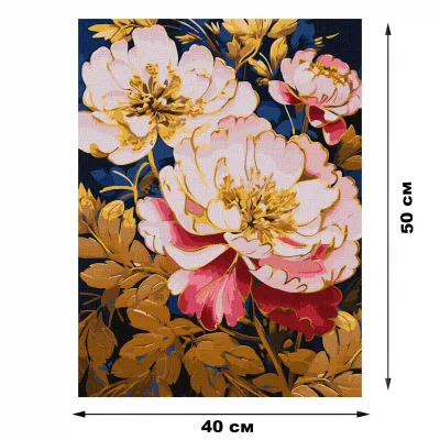 Картини за номерами 40*50 "Рожева симфонія з фарбами металлік" №3257, Ідейка