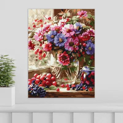 Картини за номерами 30*40 "Букет та фрукти" №5693, Ідейка
