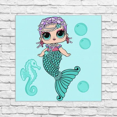 Картини за номерами 40*40 "LOL (ЛОЛ). Surprise! Mermaids Merbaby" №6262, Ідейка