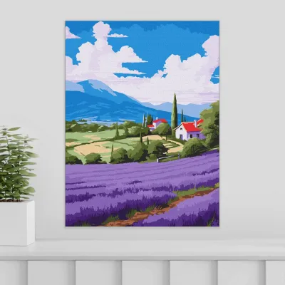 Картини за номерами 30*40 "Лавандові простори" №6346, Ідейка