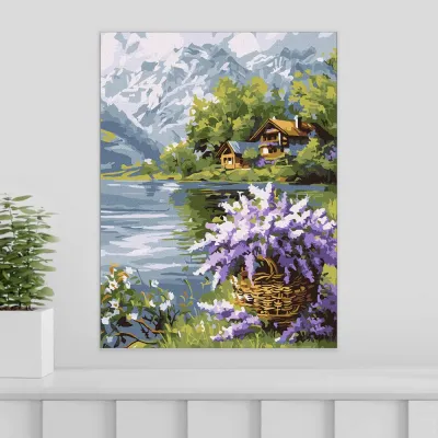 Картини за номерами 30*40 "Бузковий кошик" №6357, Ідейка