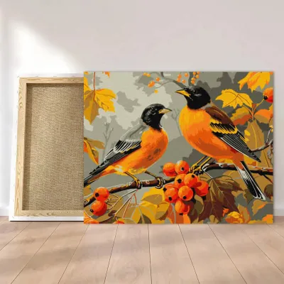 Картини за номерами 30*40 "Пташки у саду" №6638, Ідейка