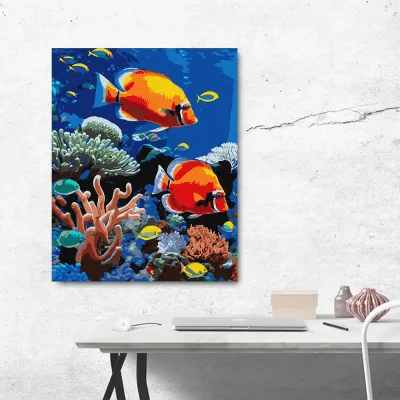 Картини за номерами 40*50 "Яскравий риф" №6703, Ідейка