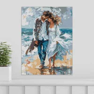 Картини за номерами 30*40 "Пара на узбережжі" №8479, Ідейка