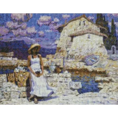 Алмазна мозайка 40*50 "Продавчиня сувенірів" №7407, Ідейка