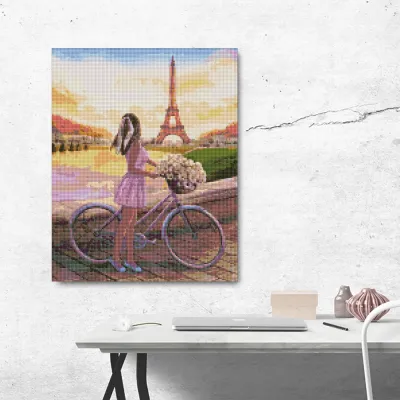 Алмазна мозайка 40*50 "Романтика в Парижі" №7439