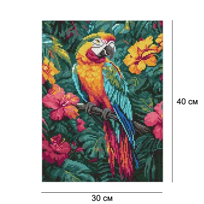 Алмазна мозайка 30*40 "Тропічний птах" №8163, Ідейка