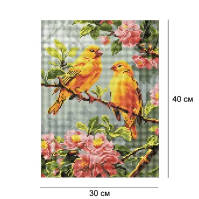 Алмазна мозайка 30*40 "Весняні канарки" №8164, Ідейка