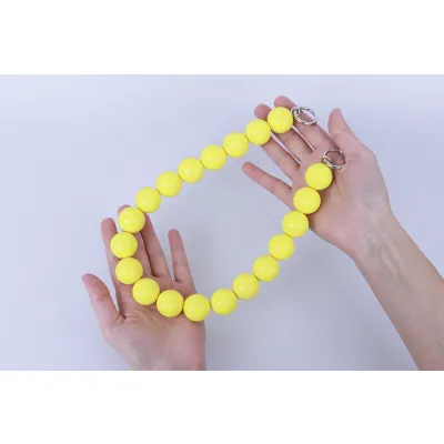 Ручка для сумки, бусины, желтая, 50см, акрил