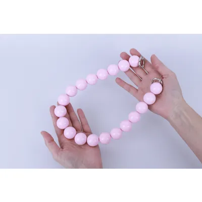 Ручка для сумки, бусины, 50см, розовая, акрил