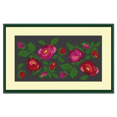 Набір для вишивання хрестиком "Троянди", 250069, 24*13см, Little Stitch
