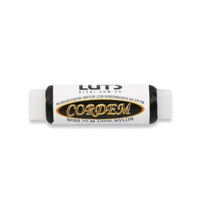 Нитка бісерна CORDEM 80, чорна, 75м 8G-85