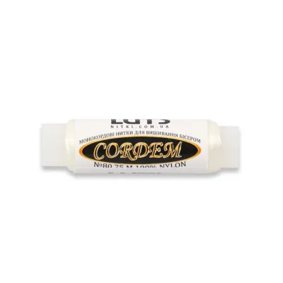 Нитка бісерна CORDEM 60, біла, 75м 8G-86