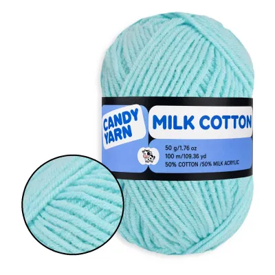 Candy-Yarn Milk Cotton, бавовна з молочним акрилом для в'язання 50г/100м