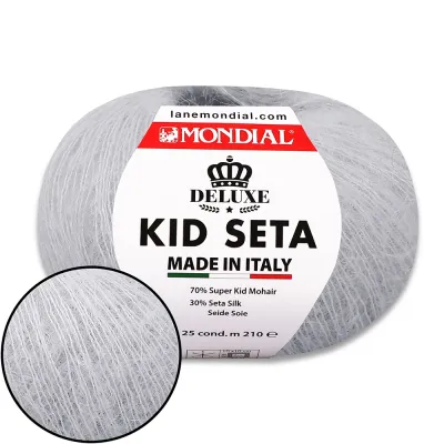 Mondial Kid Seta, супер кид мохер з шовком пряжа для в'язання павутинки, 25г/210м