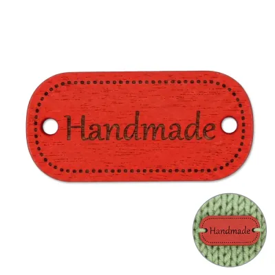 Бирка дерев'яна овальна "Hand Made" 18мм*12мм