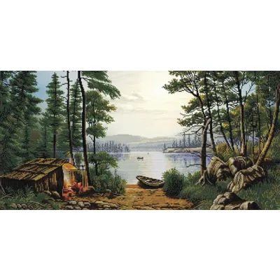 Набір для вишивки хрестиком з малюнком на канві, "У озера", СР1508, 56*28см, Nova Sloboda