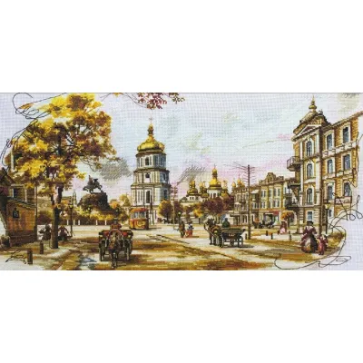 Набір для вишивки хрестиком з малюнком на канві, "Старий Київ", СР2195, 45*23см, Nova Sloboda