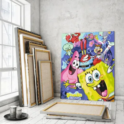 Картини по номерам 40*50 "Губка Боб" №LW3318, Орігамі