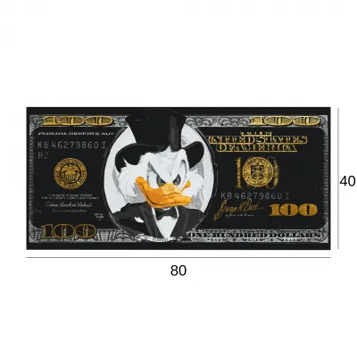 Картини по номерам 40*80 "Скрудж Макдак. Чорний доллар з золотою фарбою" №LW3287, Орігамі