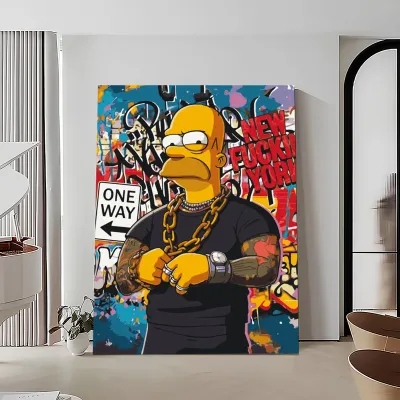 Картини по номерам 40*50 "Сімсони. Гомер" №LW31929, Орігамі