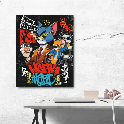 Картини по номерам 40*50 "Том та Джері" №LW3459, Орігамі