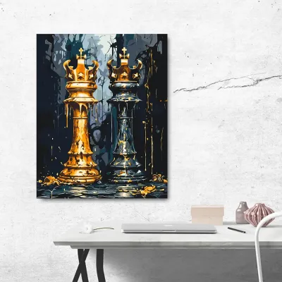 Картини за номерами 40*50 "Шахи" №LW3491, Орігамі