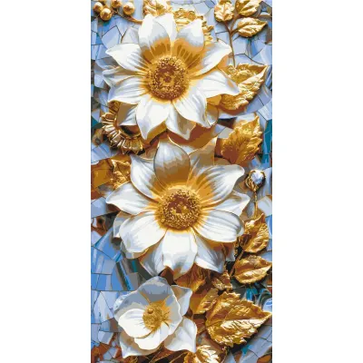 Картини по номерам 40*80 "Шляхетні квіти з фарбами металлік" №LW5103, Орігамі