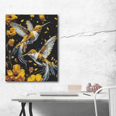 Алмазна мозайка 40*50 "Танок птахів" №OD30759, Орігамі