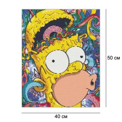 Алмазна мозайка 40*50 "Сімпсони Гомер" №OD3317, Орігамі