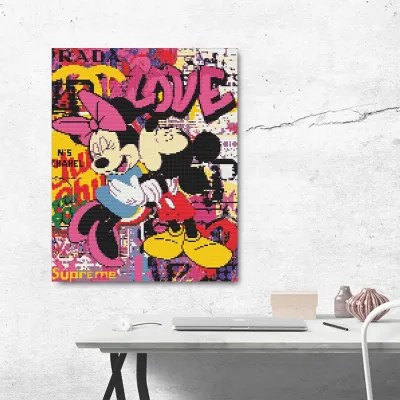Алмазна мозайка 40*50 "Міні та Міккі Маус" №OD3480, Орігамі