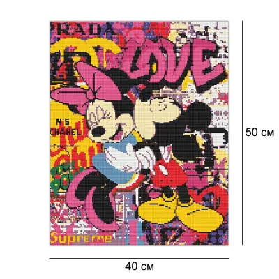 Алмазна мозайка 40*50 "Міні та Міккі Маус" №OD3480, Орігамі