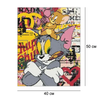 Алмазна мозайка 40*50 "Том і Джері" №OD3481, Орігамі