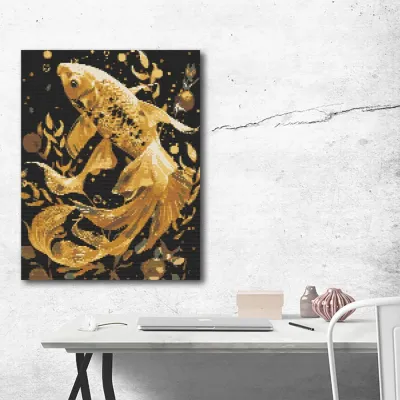 Алмазна мозайка 40*50 "Золота рибка" №OD9670, Орігамі