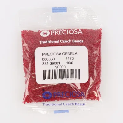 Бісер чеський Preciosa10, 50 г, №176-33139/90090, прозорий матовий, темно-червоний