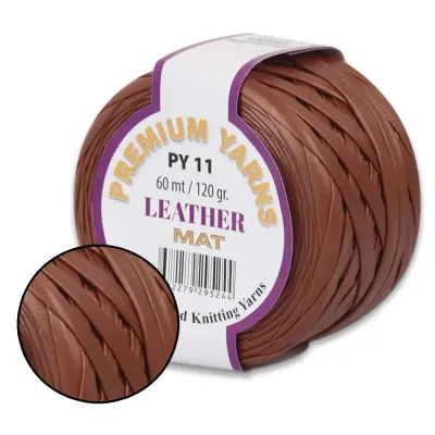 Premium Yarn Leather MAT / Леже Мат, 120г/60м пряжа імітація шкіри для в'язання сумок
