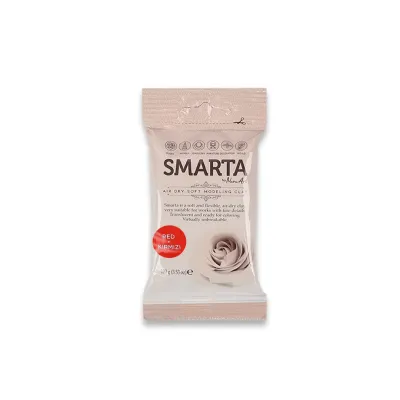 Пластика самозастывающая, красная, 100 г, Smarta