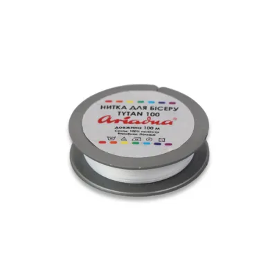 Нитка бісерна TYTAN 100, біла, 100м 8G-80