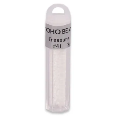 Бісер японський Toho Treasure 11/0, 3 г, TT-11-41, циліндричний, натуральний непрозорий, білий