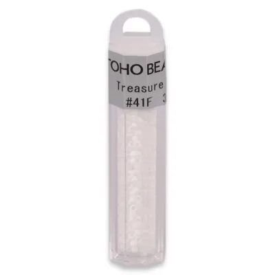 Бісер японський Toho Treasure 11/0, 3 г, TT-11-41F, циліндричний, непрозорий матовий, білий