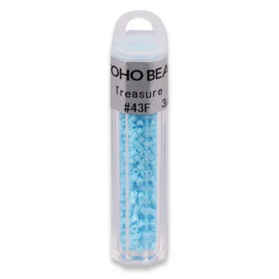 Бісер японський Toho Treasure 11/0, 3 г, TT-11-43F, циліндр, непрозорий матовий райдужний, блакитний