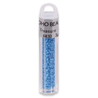 Бісер японський Toho Treasure 11/0, 3 г, TT-11-43D, циліндричний, натуральний непрозорий, блакитний