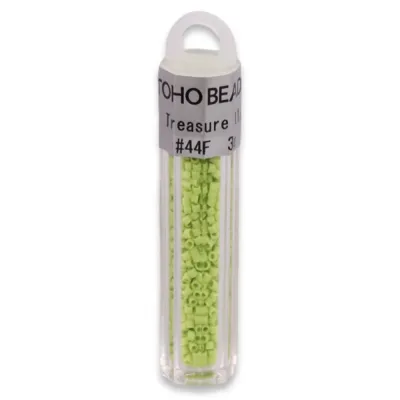 Бісер японський Toho Treasure 11/0, 3 г, TT-11-44F, циліндричний, непрозорий матовий, салатовий