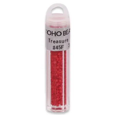 Бісер японський Toho Treasure 11/0, 3 г, TT-11-45F, циліндричний, непрозорий матовий, червоний
