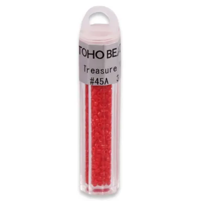 Бісер японський Toho Treasure 11/0, 3 г, TT-11-45A, циліндричний, натуральний непрозорий, вишневий