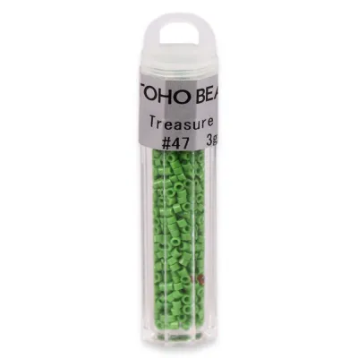 Бісер японський Toho Treasure 11/0, 3 г, TT-11-47, циліндр, натуральний непрозорий, світло-зелений