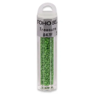 Бісер японський Toho Treasure 11/0, 3 г, TT-11-47F, циліндричний, непрозорий матовий, світло-зелений