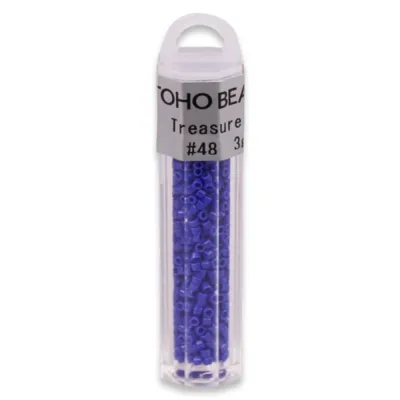 Бісер японський Toho Treasure 11/0, 3 г, TT-11-48, циліндричний, натуральний непрозорий, синій